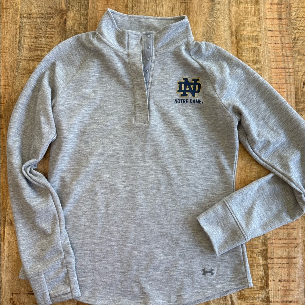 Under Armour Notre Dame Quarter Sweatshirt Fighting Irish Gray Women’s Medium